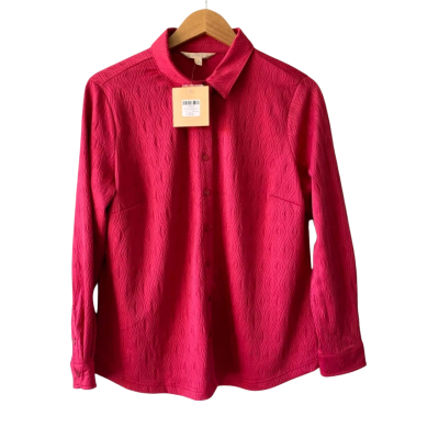 Noni B Womens  Size 12 Button Up Top Pink  