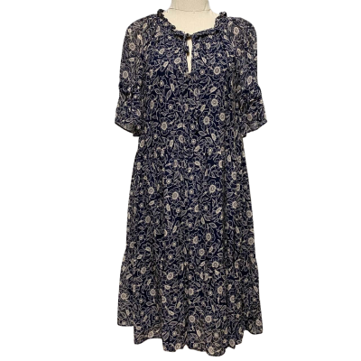Sussan Womens  Size 6 Floral Dress Navy Blue 