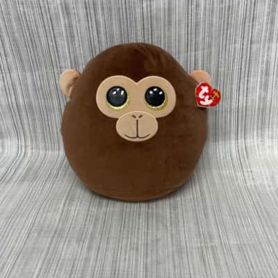 Toys - TY Beanie Squishies (Squish-A-Boos) Plush Toy - DUNSTON the Monkey - Brand New with Tags
