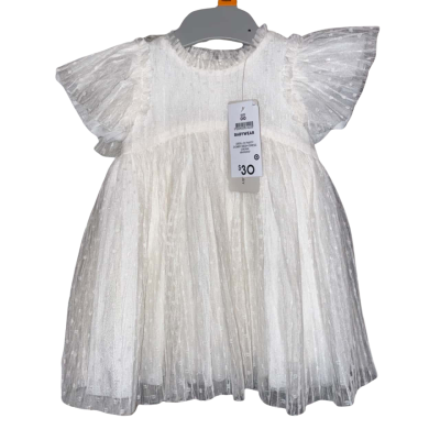 Target Kids Size 00 Cream Dobby Mesh Dress