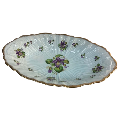 Crown Ducal Blue Floral Oval Dish Approx 29 x 17cm