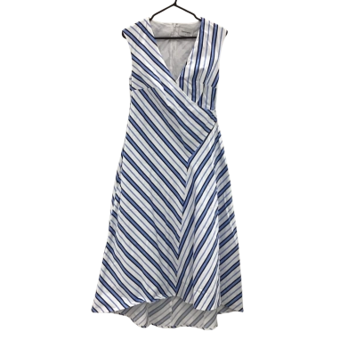 Commonry  Womens  Size 8 Wrap Dress Blue / Striped BNWT RRP$249