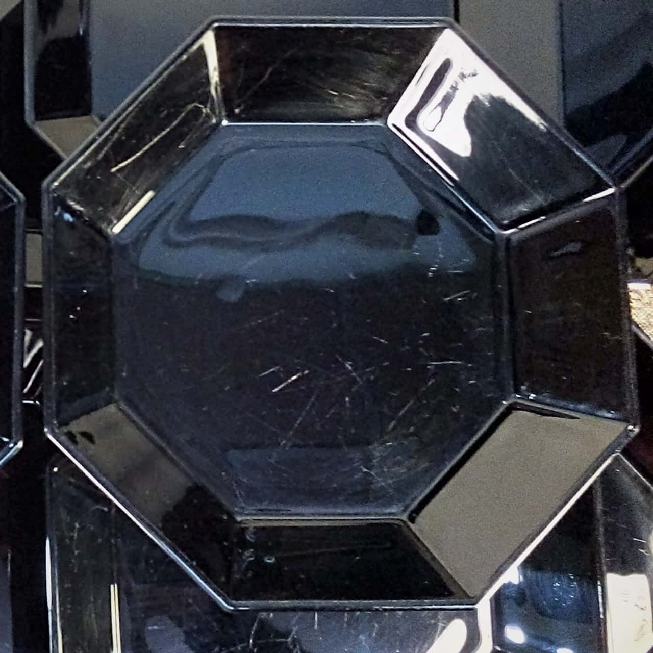 Arcoroc Octime Black Soup Plates Set Of 12