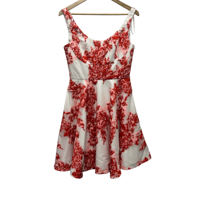Bariano Womens  Size 10 Casual Dress/Floral Dress/Sleeveless Dress  Pink/Red/White