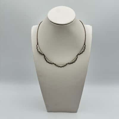 Vintage White Enamel Necklace Stamped OSVA/S Norway Sterling 925S