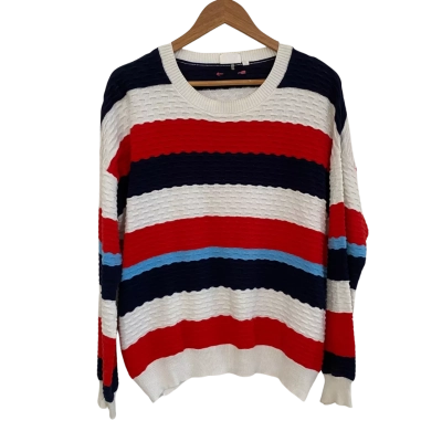 The Upside Womens  Size M Jumper Blue / Navy Blue / Red / Striped / White 