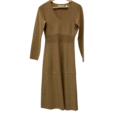 Trenery Merino Wool Size XS Maxi Dress Brown / Nude 