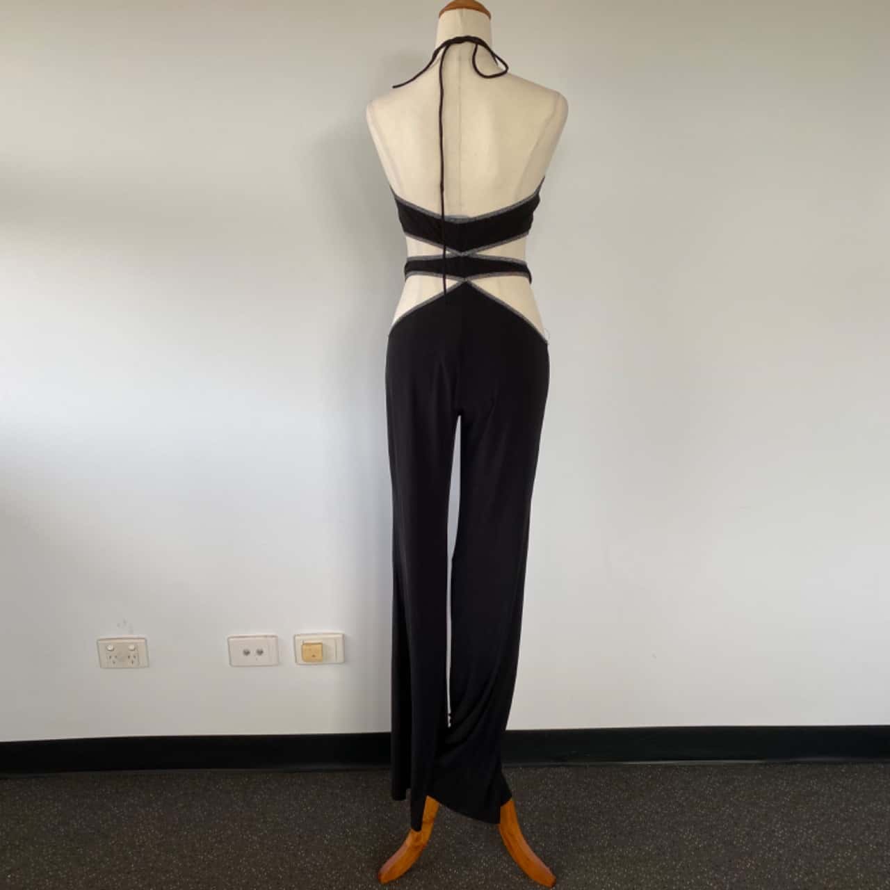 Symphony Cut Out Halter Jumpsuit Black