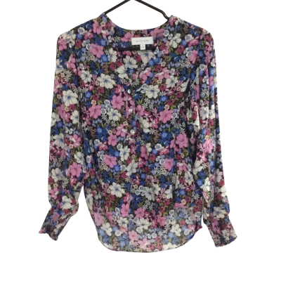 Witchery Womens  Size 4 Long Sleeve Top Black  / Floral / Pink  / Purple / White 