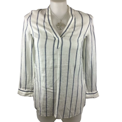 Susan Womens  Size 10 Long Sleeve Top Blue / Striped / White 
