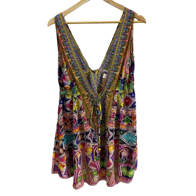 Camilla Womens  Size 12 -14 Silk Mini Dress Multicoloured 