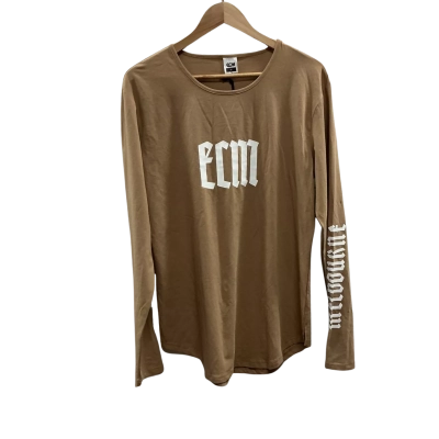 ECM Mens Size M Long Sleeve Shirt Brown 