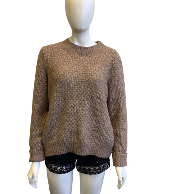 Jacqui-E Women's Size M Knit Jumper Brown 