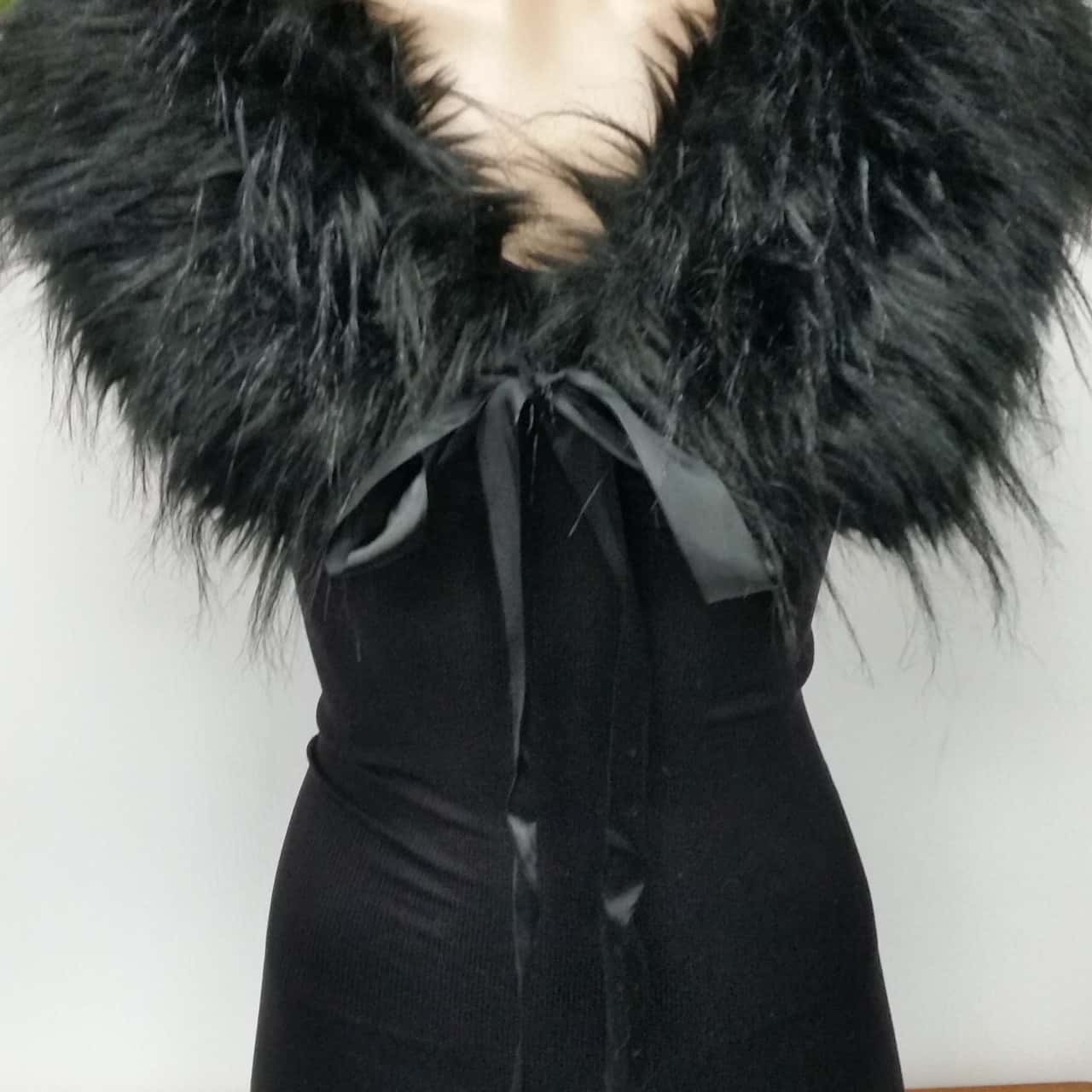 black fur collar