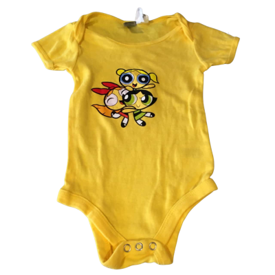 Gildan  Kids  Size 6-12m Onesie Yellow Powerpuff Girls Together.  HTH 