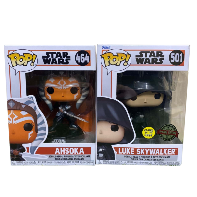 Funko Pop Star Wars Ahsoka & Luke Skywalker Figures