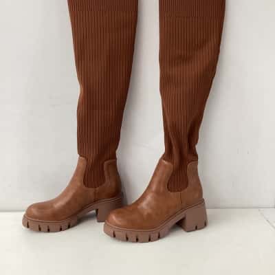 NEW - Newbella chuncky heel  Womens boots  Size 36 Brown 