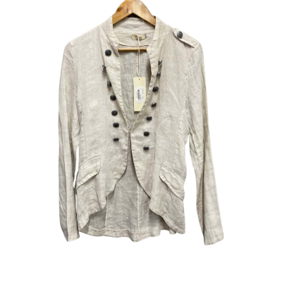 Italian Star  Womens  Size L Linen Jacket Brown 