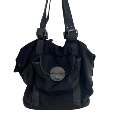 Mimco Large Black Weekender Tote Bag with a Turn Lock  