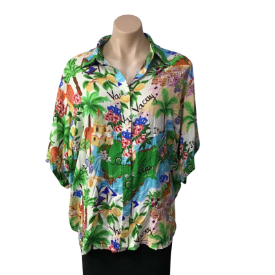 Haven Womens Size L / XL Multicoloured / Pattern Short Sleeve Shirt