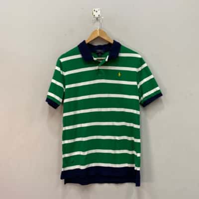 Polo Ralph Lauren Womens  Size L Polo Shirt Blue / Green / White 