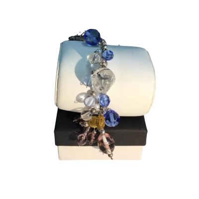 Womens Mixed Crystal Bracelet Silver 