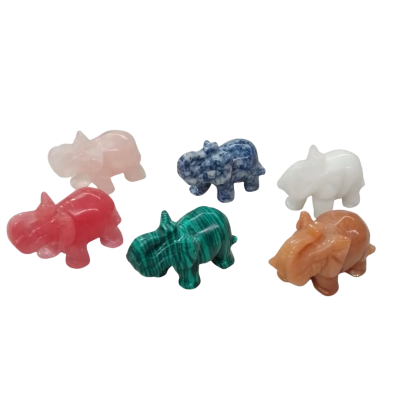 Small Lot of Carved Crystal Elephants 