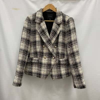 Portmans Women's Size 14 Blazer Checked Woven Style 
