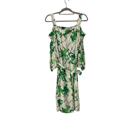 Veronika Maine Womens  Size 12 Maxi Dress Green / White 