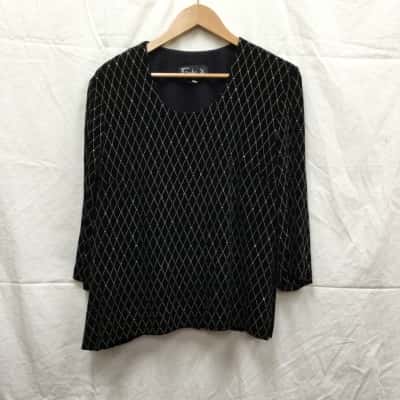 Jaki K Womens Size 14 Long Sleeve Shirt Black  