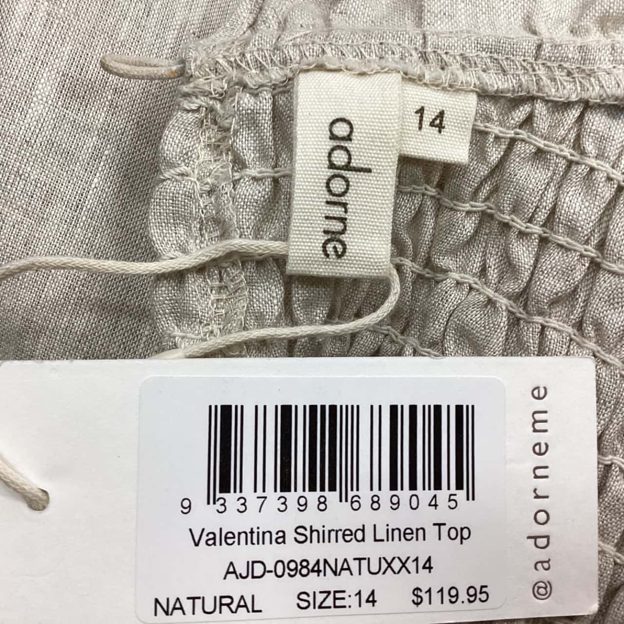 Adorne Womens Size 14 Long Sleeve Oatmeal(s)