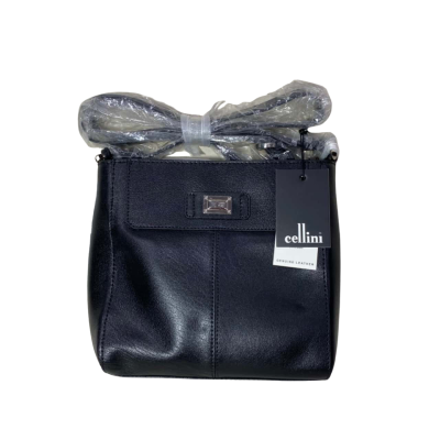 Cellini Leather Black Cross Body Bag