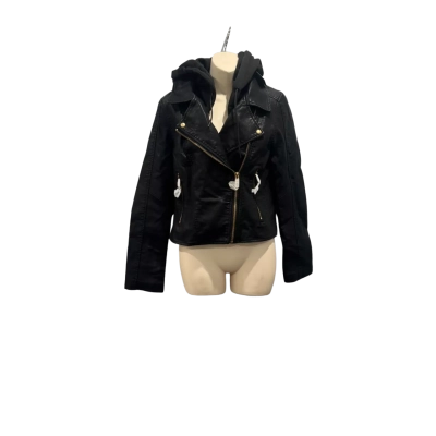  Womens  Size 12 Biker Jacket Black  