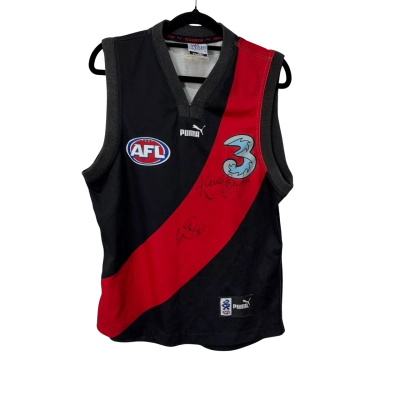 2004 Signed by Kevin sheedy and Jason Essendon Winderlich Size XS Jersey Black  / Red 