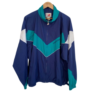 New Balance Mens  Size XXL Front Zipper Navy Blue / Turquoise 