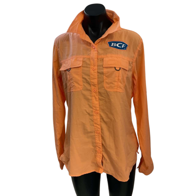 BCF Womens  Size 12 Orange Fishing shirt 