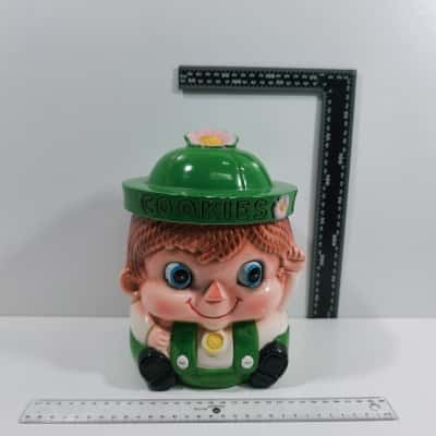 Leprechaun Cookie Jar Japan Porcelain Vintage As Is 