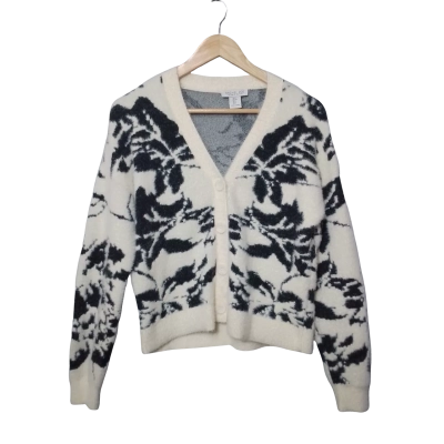 Rachel Zoe Women's Size S Cream and Black Cardigan 