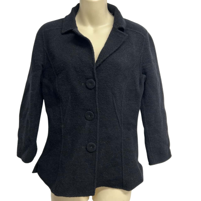 Dana Buchman Womens Size 6 Black Wool Blazer   