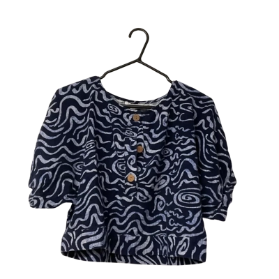 Gorman Size 6 Linen Blend Blouse Blue 