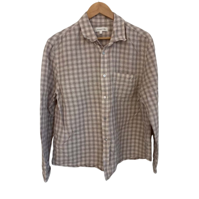 Assembly Label Mens  Size L Business Shirt / Checked Shirt Beige / Brown 