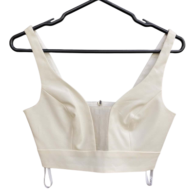 Forever New Womens Size 6 Nicole organza insert Bralette White / Procelain 