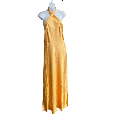 Here Comes The Sun Halter Neck Dress Size 14 Orange 