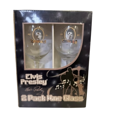 Elvis Presley Boxed Set Wine Glasses 2 pack