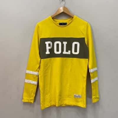 Ralph Lauren Mens  Size M Slim fit /stretchy Long Sleeve Top Yellow 