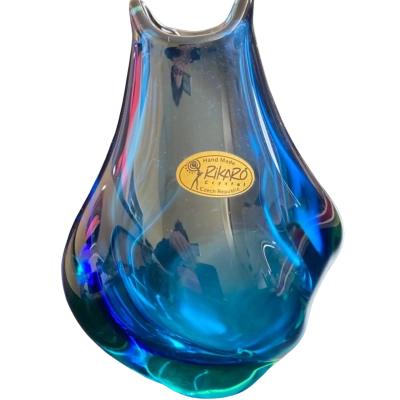 Rikaro Crystal Vase, Blue.