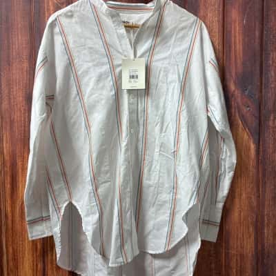 Venroy Mens Shirt Size XS Striped / White 