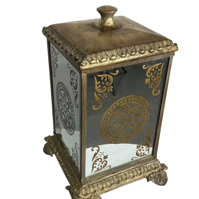 Gold Painted - mirrored glass on all sides - container 