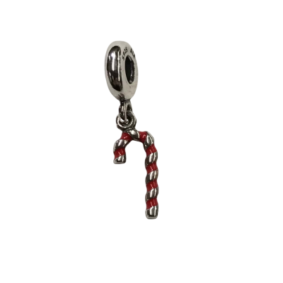 Pandora Christmas  Candy Cane Silver Bracelet Charm 
