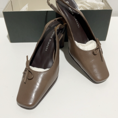 Pietro Bianchi Women’s Brown Leather Slingback Heels  Womens Heels Brown 